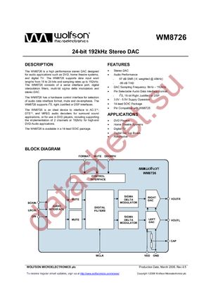 WM8726GED/V datasheet  